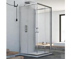 Cabine de douche coulissante en forme U verre transparent h 185 mod. Junior Trio 75X75X75 carré