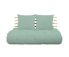 Canapé lit futon SHIN SANO menthe et pin massif couchage 140*200 cm. - vert