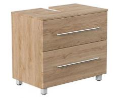 Meuble sous vasque 70 cm avec pieds décor chêne - décor chêne
