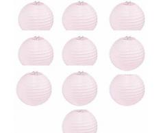 Lanterne Papier Rose Decoration Suspension Lampion Chinois Papier Boule Deco 10cm pour Chambre