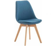 CLP - Chaise de salle à manger / cuisine Linares bleu Tissu
