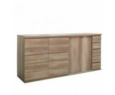 Price Factory - Buffet, bahut ROMI 3 portes coulissantes coloris chêne dab canyon. Meuble design