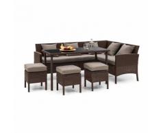 Blumfeldt Titania Dining Lounge Salon de jardin table tabouret - marron