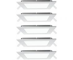 Lot de 5 lampes LED encastrables murales salons plafonniers ALU lumières blanc