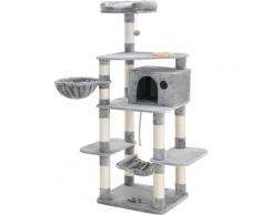 FEANDREA Arbre à chat Hauteur de 164cm Multi-niveaux Avec bol, panier, niche Maison de jeu Meubles
