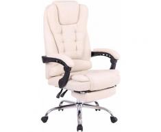 Fauteuil de bureau Oxygen en Tissu ou Similicuir beige Métal chromé