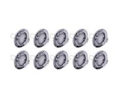 Etc-shop - 10x LED plafonniers encastrés salle humide ALU spots chromés lumières de la chambre du