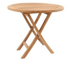 Beneffito - SALENTO - Table ronde d'extérieur pliante en teck - 72x80cm - teck naturel