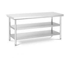 Table De Travail Inox 2 Étagères Professionnelle Plan De Travail 60*180 cm 600kg
