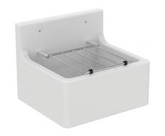 Porcher - Poste d'eau 46 x 38 cm avec grille porte seau, blanc (S593901)
