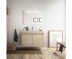 Meuble de salle de bain suspendu 80 cm marron Caledonia avec deux portes | Standard