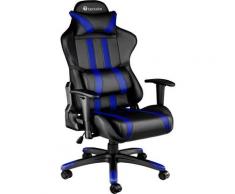 Chaise Gamer RACING SPORT avec Coussins - Hauteur Réglable - Inclinable Pivotante Noir / Bleu