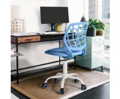 Chaise enfant étudiant ergonomique réglable roulant métal tissu bleu