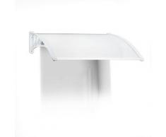 Auvent avant-toît porte transparent en plastique Marquise porte d'entrée HxlxP: 120 x 80 cm, gris