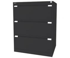 Bisley Classeur pour dossiers suspendus à 2 rangées, 3 tiroirs, format A4, anthracite | DF3634