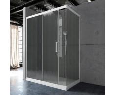 Cabine Douche en PVC 75x130 CM H190 Opaque Chinchilla mod. Glax Profil Blanc