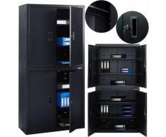 Armoire De Classement Armoire De Bureau Armoire De Rangement Noir - Noir - Arebos