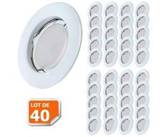 Lot de 40 Spot Led Encastrable Complete Blanc Lumière Blanc Chaud 5W eq.50W ref.267