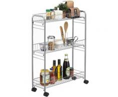 Desserte à roulettes ZETA chariot de service pour cuisine ou salle de bain meuble de rangement avec