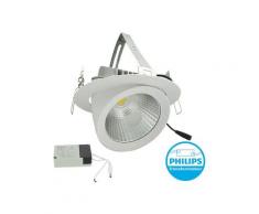 Spot encastrable Escargot Pro orientable COB 35W | Blanc chaud 3000K