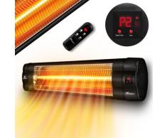 Tresko - Radiateur infrarouge Noir extérieur 2500W | Chauffage radiant terrasse | murale |