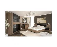 Azura Home Design - Chambre FESTA 160x200 cm black - ARMOIRE: avec armoire