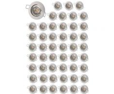 Lot De 50 Spot Encastrable Fixe Led 230V Blanc Avec Ampoule Gu10 38°