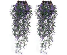 2 pièces de décoration de plantes artificielles d'intérieur tenture murale en rotin artificiel faux