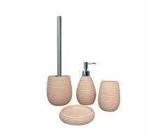 Meubletmoi - Set 4 accessoires salle de bain rose - SARA - Rose