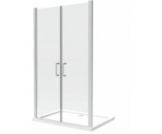 Cabine de douche de 8 millimètres double vantail réversible sur la même ligne H.200 – 168,5-172,5 cm