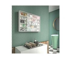 Dmora - Vitrine de rangement avec 2 portes coulissantes en verre, 100% Made in Italy, Vitrine