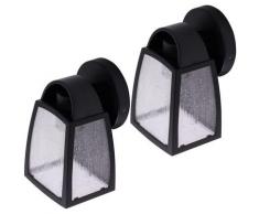Ensemble de 2 appliques à LED dimmables FILAMENT lanternes façades luminaires ALU verre luminaires