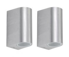 Lot de 2 appliques d'extérieur LED Eclairage de jardin Façades UP DOWN Spots Lampes de cour