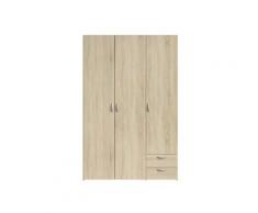 Parisot - VARIA Armoire de chambre 3 portes décor chene L 120 cm