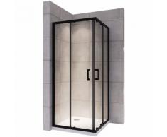 Saniverre - LANABLACK Cabine douche H 180 cm porte coulissante transparent 90x100 cm