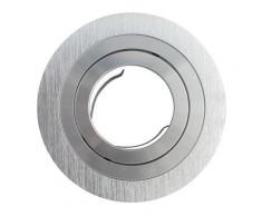 Support spot ronde encastrable orientable aluminium | Sans douille + ampoule - Aluminium brillant