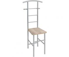 Valet coloris alu-chêne San Remo - Dim : L 46 x P 46 x H 109 cm - Pegane