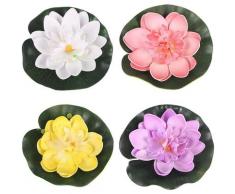 Versaillesfr - 4 PIÈCES ÉTang Flottant DéCor NéNuphar Fleur De Mousse De Lotus NymphéAs Artificiels