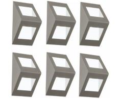 Lot de 6 lampes d'extérieur à LED Appliques murales de la maison Courtyard Up Down Spotlights