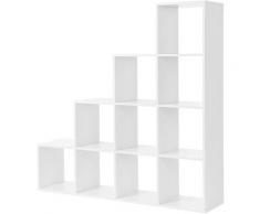 Songmics - ÉTagère escalier, Meuble de Rangement, 10 Compartiments, pour bibliothèque, Salon,
