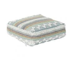 Coussin dkd home decor bleu blanc vert coton rayures (60 x 60 x 25 cm) Rogal