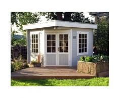 Alpholz - Abri de jardin pentagonal Monica-28 toit plat naturel , 28 mm Épaisseur paroi 520 x 270