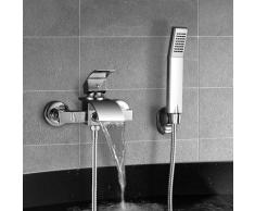 Mitigeur de Douche avec Douche à Main, WOOHSE Robinet de Baignoire Mural avec 1,5m Flexible