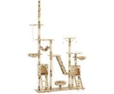 Vidaxl - Arbre à chat et griffoirs 230-250 cm Empreintes de pattes Beige