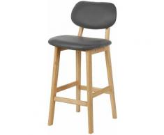 WYCTIN®2 Tabouret de Bar Lot de 2,Tabouret de Cuisine Design en Cuir Artificiel et Bois?GRIS