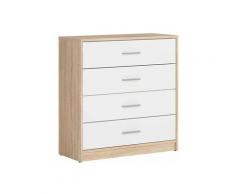 Hucoco - AGATTA - Commode salon chambre à coucher - Style scandinave - Dimensions 84x80x34 cm - 4