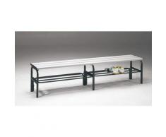 Banc pour vestiaire en acier, pour environnements humides - h x p 450 x 330 mm - L 1500 mm, avec
