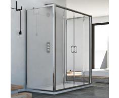 Cabine douche à trois côtés 70x170x70 CM H185 trasparent modèle Replay Trio avec 2 portillons