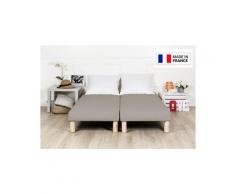 Sommier tapissier 140x190cm (70x190x2) gris français