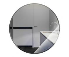Miroir de salle de bain rond biseauté blanc chaud anti-buée 70*70*4.5cm